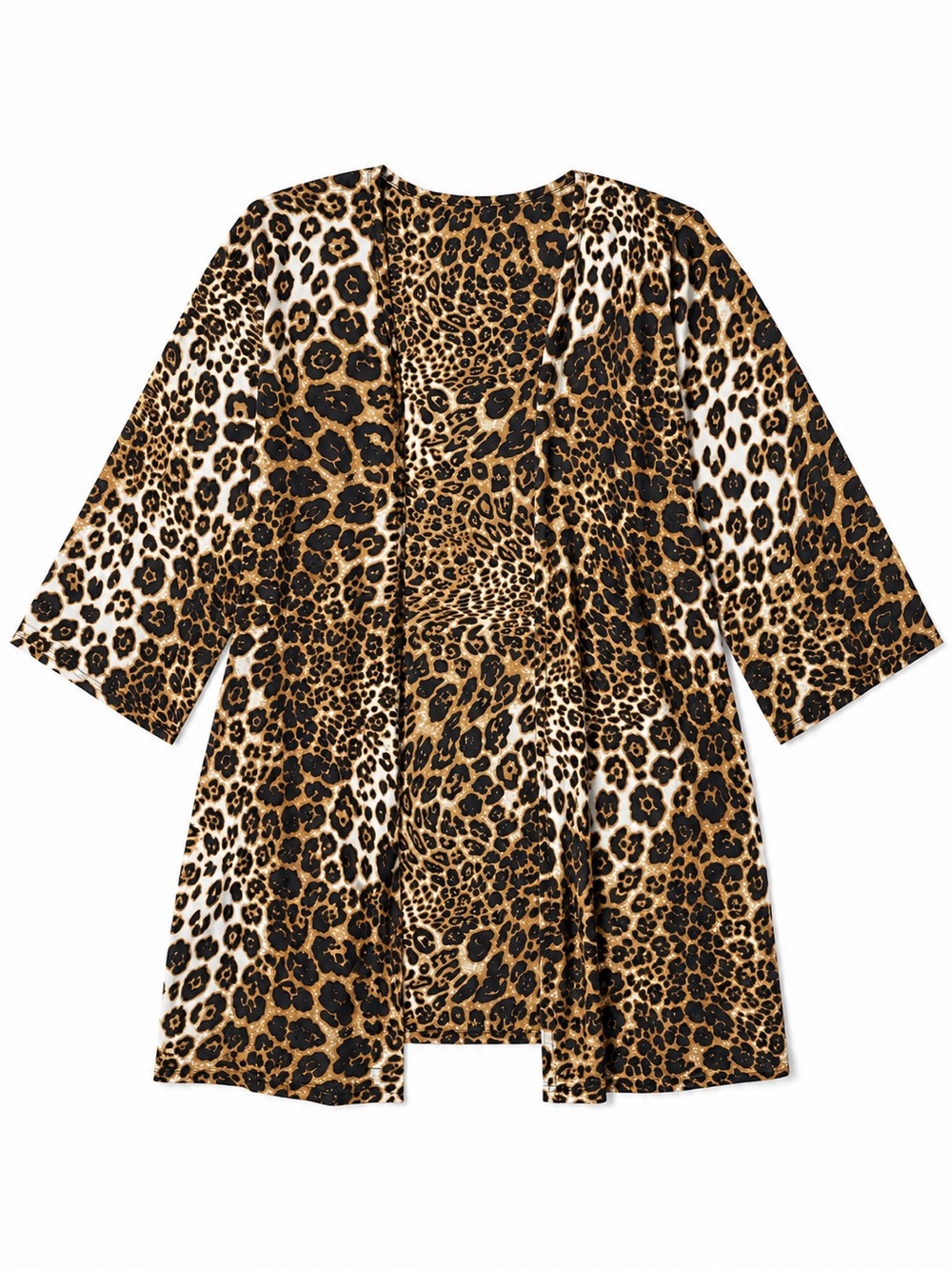 Leopard Print Open Front Kimono | Size XL | Like New - Picture 4 of 8